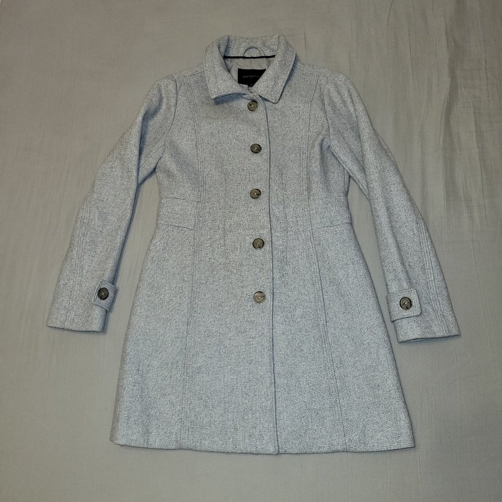 Banana Republic Long Novelty Pea Coat Jacket Trench Wool Collar Single Breast